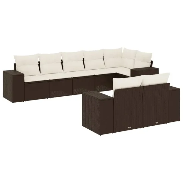 Zestaw mebli ogrodowych modułowych brązowy rattan PE 62x62x69 cm