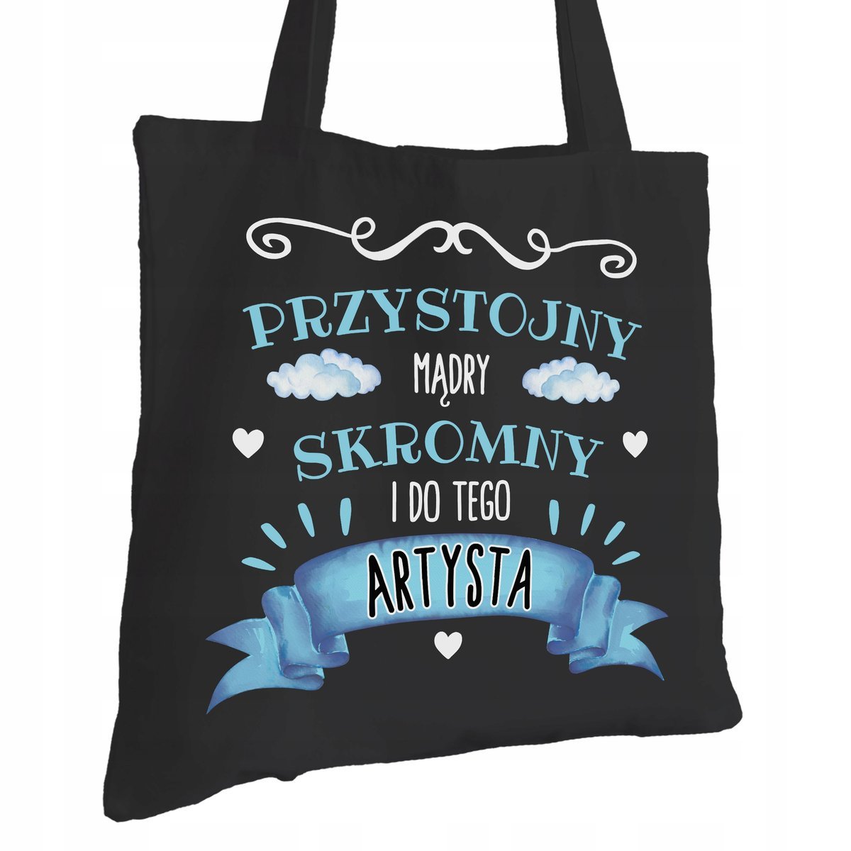 Torba Bawełniana dla Artysty Czarna Na Prezent ekologiczna Trwały Nadruk