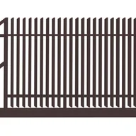 Ogrodzenia - Polbram Brama przesuwna Negros 4x1,5 m lewa brązowa automat - miniaturka - grafika 1