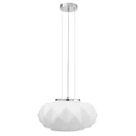 Lampy sufitowe - Lampa wisząca do salonu, Terra, 38x25x110 cm, chrom, biały - miniaturka - grafika 1