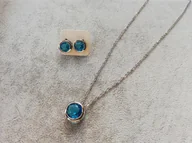 Kolczyki - komplet NIEBIESKA CYRKONIA i kolczyki STAL srebrna - miniaturka - grafika 1