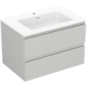 Szafki łazienkowe - Mexen Rivel szafka łazienkowa 70 cm z umywalką Otis, 2 szuflady, ryflowana , szara mat/biała mat - 91A20-07047-2-BFF62-W18M01 - miniaturka - grafika 1
