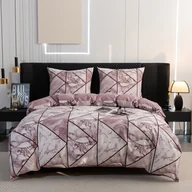 Pościel - Cotton World Pościel 160x200 3cz QM2738 różowa marmurkowa bawełniana - miniaturka - grafika 1