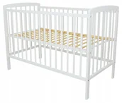 Łóżeczka i kojce - Łóżeczko niemowlęce Kacper biały z gryzakami 120x60 Lettino norma UE - miniaturka - grafika 1