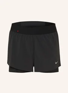 Nike Szorty Do Biegania 2 W 1 Dri-Fit Swift schwarz - Spodnie sportowe damskie - miniaturka - grafika 1