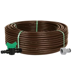 Brązowa linia kroplująca Rivulis HYDRO 16mm/0,33m/2,2l/h + przyłącze kranowe Gardena 50m+przyłącze+zawór - Inne akcesoria do nawadniania - miniaturka - grafika 1