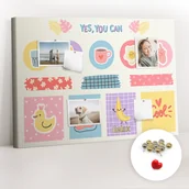 Tablice i flipcharty - Korkowa Tablica 100x70 cm - Planer szkolny + Metaliczne Pinezki - miniaturka - grafika 1