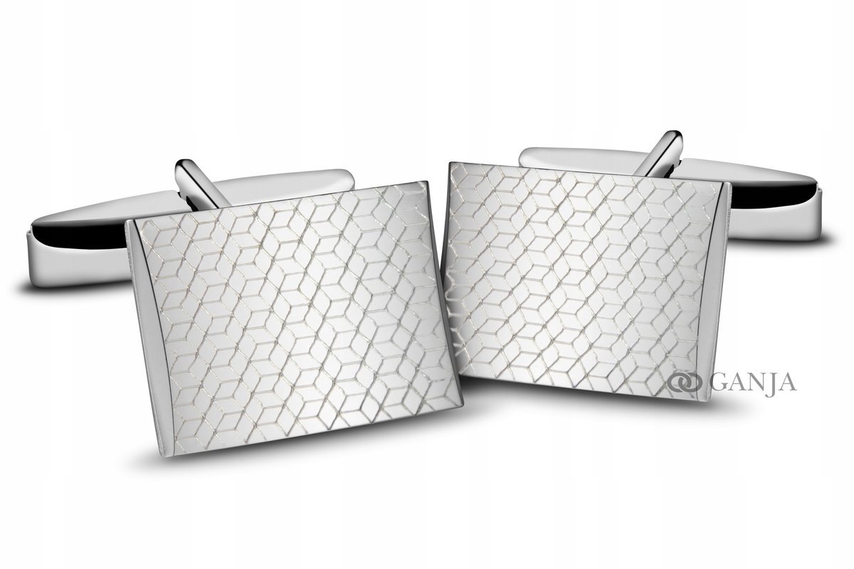 Spinki srebrne do mankietów 925 rodowane SP27 ŚLUB