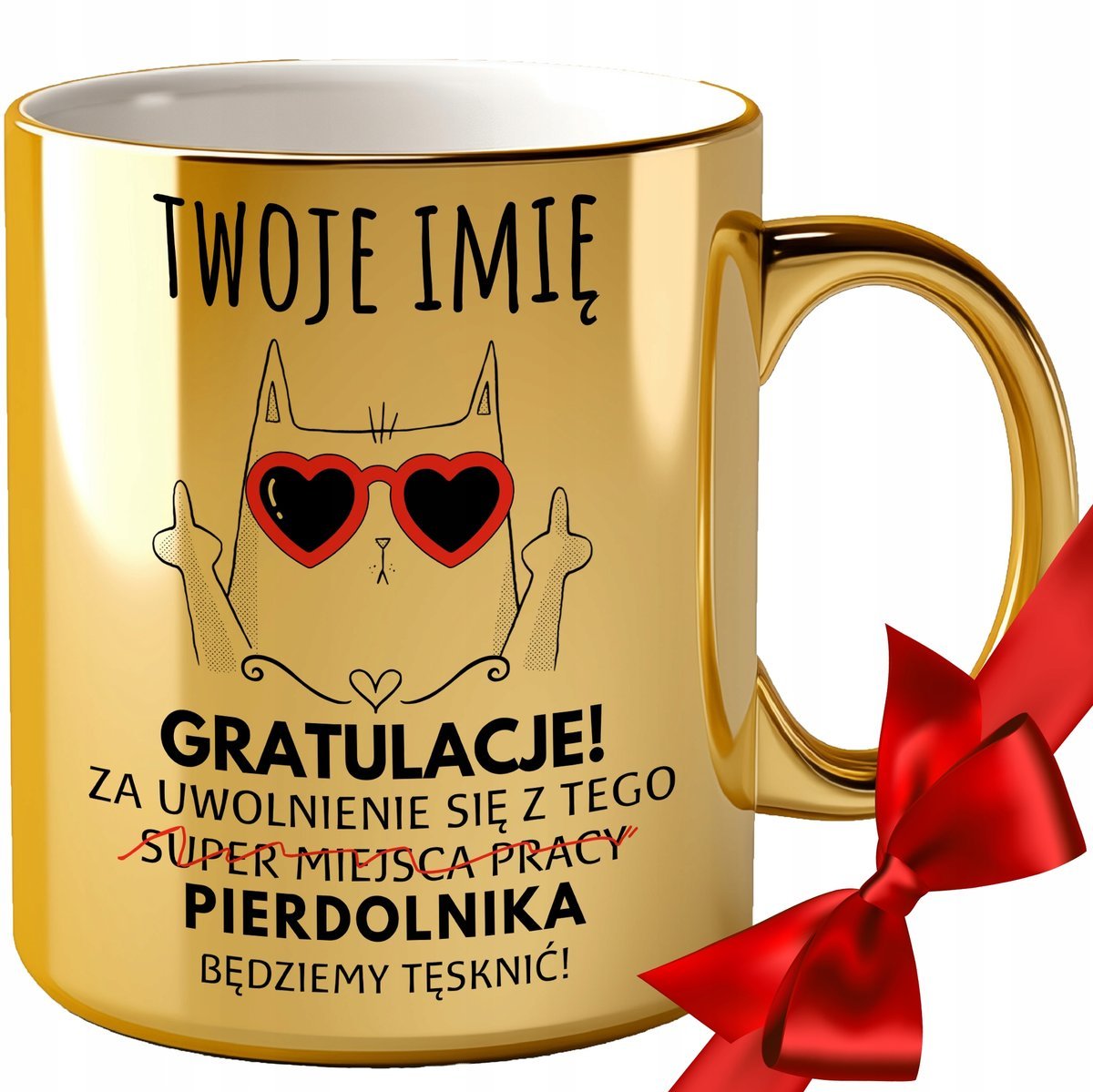 KUBEK NA ODEJŚCIE Z PRACY KOLEŻANKI KOLEGI Z FIRMY BIURA ŚMIESZNY IMIENIEM