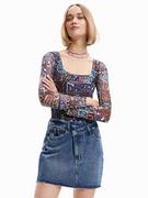 Body - Desigual Body Lettering 23SWQK05 Czarny Slim Fit - miniaturka - grafika 1