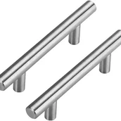 Zawiasy, okucia i inne akcesoria - Zestaw 2 uchwytów do drzwi ze stali nierdzewnej (127 x 10 x 32 mm), uchwyty do szuflad do mebli kuchennych, rozstaw osi 76 mm - miniaturka - grafika 1
