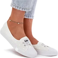 Trampki damskie - Tenisówki Trampki Damskie Z Haftem Lee Cooper LCW-25-31-3447L Białe 40 - miniaturka - grafika 1