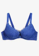 Biustonosze - Granatowy Biustonosz Push-Up z Koronkowego Materiału Chrisianna - miniaturka - grafika 1
