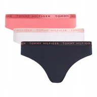 Majtki damskie - TOMMY HILFIGER STRINGI DAMSKIE MAJTKI 3P GRANATOWE/BIAŁE/KORALOWE r.M - miniaturka - grafika 1