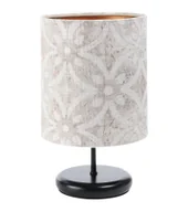 Lampy stojące - Czarna lampa stołowa z tkaninowym abażurem - 5X S364 Lenora - miniaturka - grafika 1