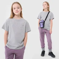 Koszulki dla dziewczynek - Koszulka Dziewczęca 4F T-shirt Szara 4FJWMM00TTSHF2332 Szary 164 - miniaturka - grafika 1