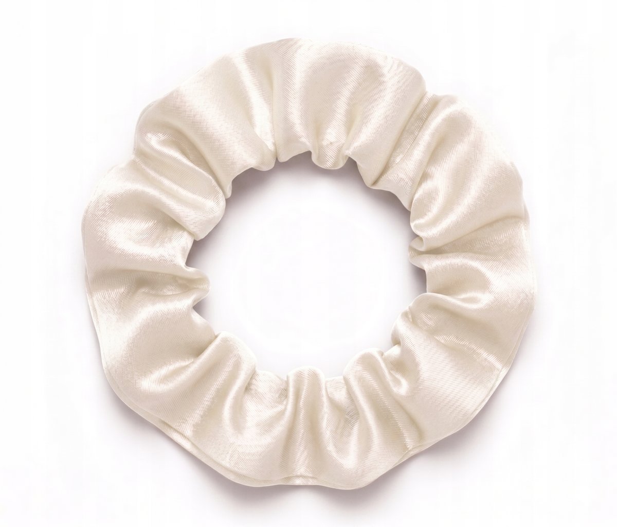 Jedwabna gumka do włosów scrunchie mulberry 6A biała S premium 2cm