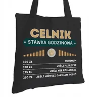 Torby i wózki na zakupy - Torba Bawełniana dla Celnika Czarna Na Prezent ekologiczna Trwały Nadruk - miniaturka - grafika 1