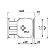Zlewozmywaki - Franke Spark SKN 611-62/50 Zlewozmywak stalowy jednokomorowy 62x50 cm stal 101.0712.223 - miniaturka - grafika 1