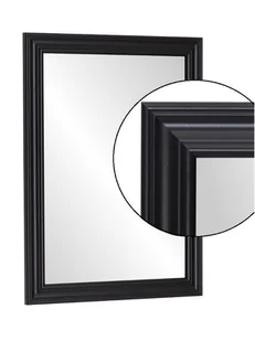 STYLOWE lustro w CZARNEJ OZDOBNEJ RETRO ramie 80x70cm PREMIUM - Lustra - miniaturka - grafika 1