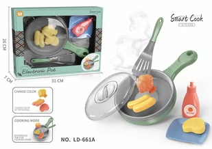 Interaktywna patelnia z funkcją smażenia dla dzieci 3+ Jedzenie + Efekty dźwiękowe świetlne - Zabawki AGD - miniaturka - grafika 1