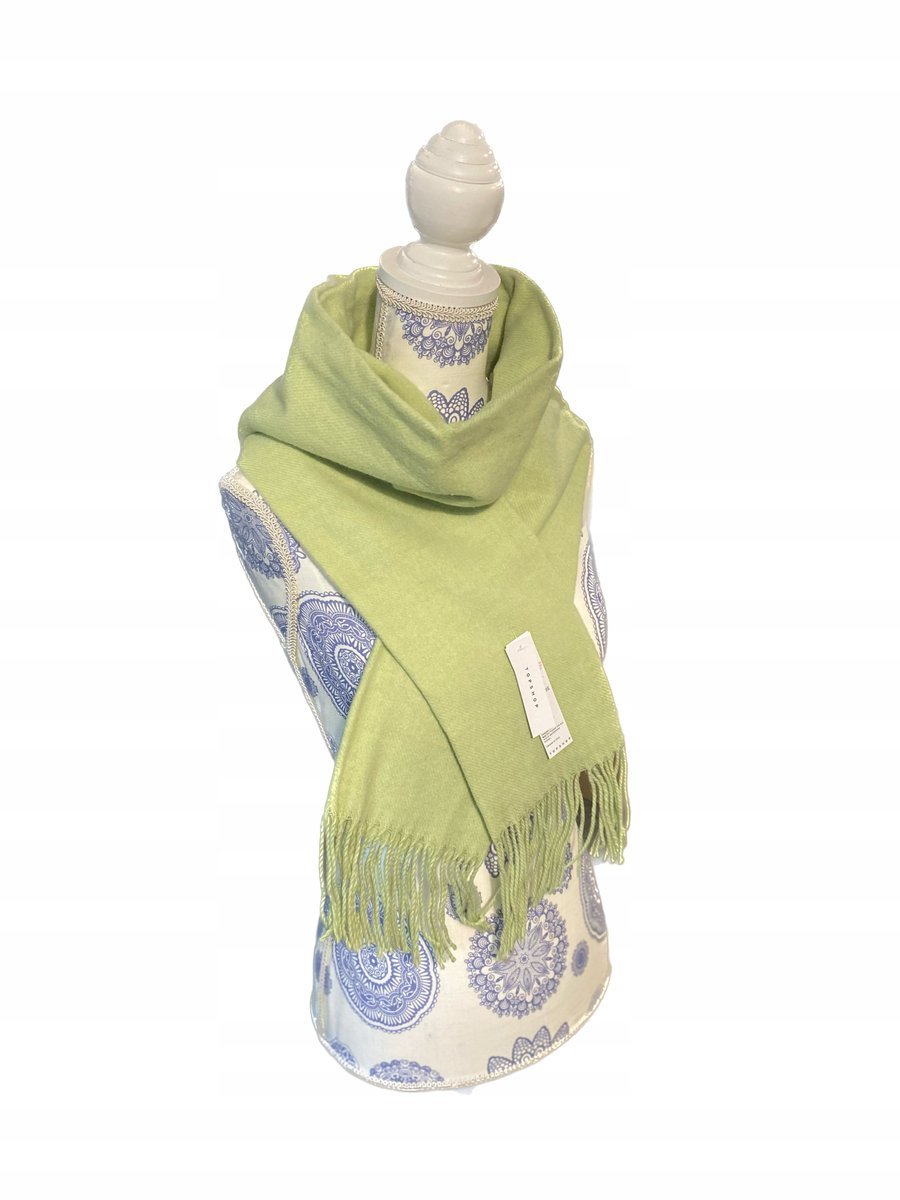 Miękki Szeroki Szalik damski TOPSHOP Kolor Pistacjowy rozmiar 185x42cm