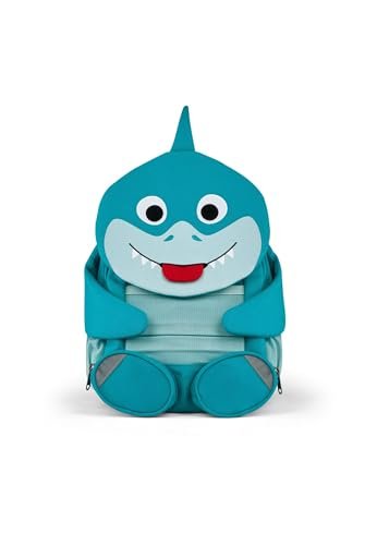 Affenzahn Plecak przedszkolny dla dzieci w wieku 3-5 lat, funkcjonalny, 8 l, Rekin - niebieski, jeden rozmiar
