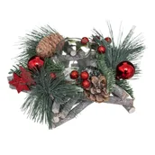 Ozdoby bożonarodzeniowe - Stroik świąteczny z miejscem na świecę - miniaturka - grafika 1