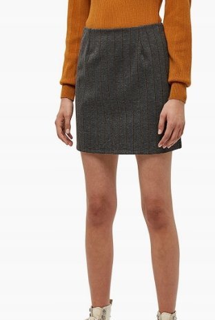 Desires Spódnica Szara w Paski Mini Damska M Sxt
