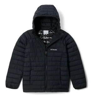 Columbia - Powder Lite 2 Hooded Jacket, Kurtka z kapturem Dziewczyny, Czarny, 2090043 - Kurtki i płaszcze dla dziewczynek - miniaturka - grafika 1