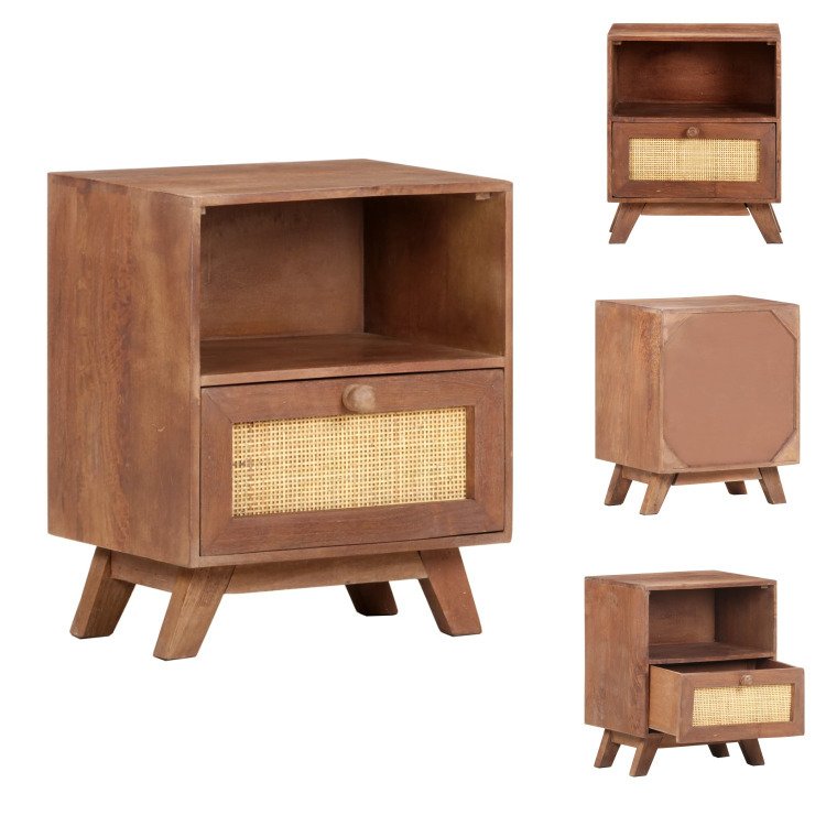 vidaXL Szafka nocna 40x30x50 cm z litego drewna mango - Szafki nocne