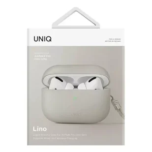 Etui ochronne na słuchawki UNIQ etui Lino AirPods Pro 2 gen Silicone beżowy/beige ivory - Akcesoria do słuchawek - miniaturka - grafika 5