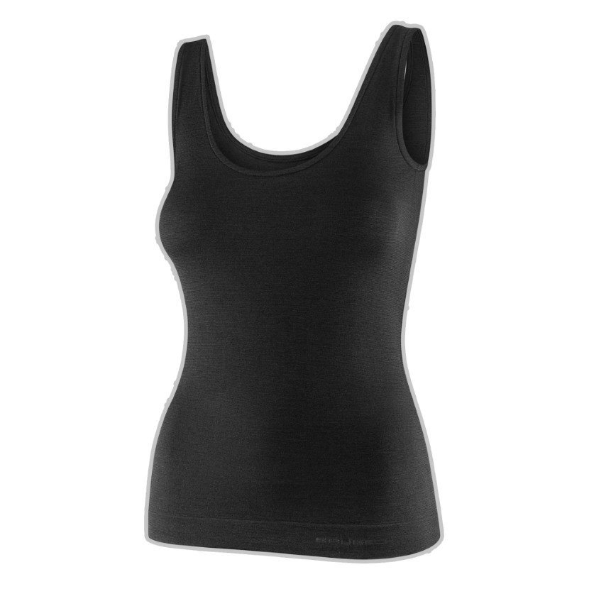 Koszulka bez rękawów Brubeck COMFORT MERINO damska czarna XL