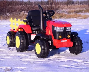 Mega Traktor Na Akumulator Z Przyczepą Czerwony /hl3388 - Pojazdy elektryczne dla dzieci - miniaturka - grafika 20