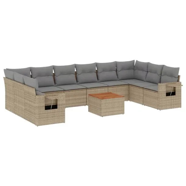 Zestaw mebli ogrodowych rattan PE, 62x62x69cm, beżowy
