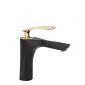 Baterie umywalkowe - Rea B2054 Orbit Black/Gold Bateria umywalkowa niska - miniaturka - grafika 1