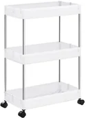 Półki do salonu - Biały regał z 3 półkami na kółkach - Zonex 3X - miniaturka - grafika 1