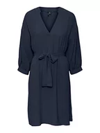 Sukienki - VERO MODA Women's VMPYE 3/4 ABK Dress WVN BTQ GA sukienka, granatowy blezer, M, granatowy blezer, M - miniaturka - grafika 1