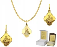 Biżuteria dla dzieci - Złoty łańcuszek pr. 585 medalik SZKAPLERZ 45 cm DEDYKACJA GZ1MZ4 - miniaturka - grafika 1