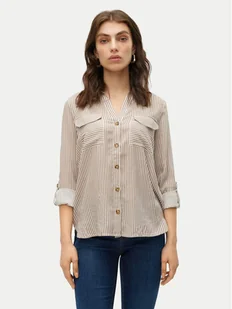 Vero Moda Koszula Bumpy 10275283 Beżowy Regular Fit - Koszule damskie - miniaturka - grafika 1