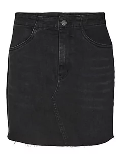 Spódnice - VERO MODA Damska spódnica Vmrosie Hr Short DNM Cut Skirt Noos Rock, Black Denim/Szczegóły: gu131, XS - grafika 1