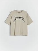 Reserved - T-shirt oversize Metallica - jasnoszary