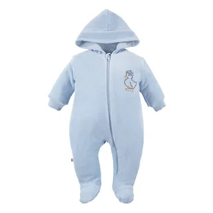 Kombinezon welurowy dziecięcy niebieski z kaczuszką 62 - Kombinezony dla dzieci - miniaturka - grafika 1