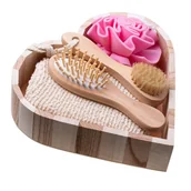 Rękawice i gąbki do kąpieli - Kosz upominkowy zestaw SPA myjki masaż prezent- 4 elementów - miniaturka - grafika 1