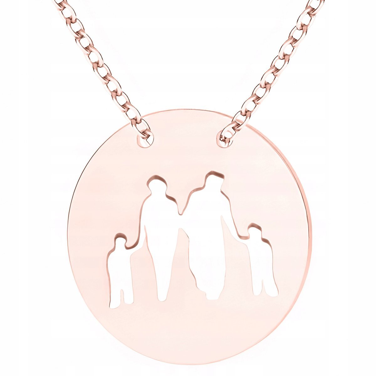Naszyjnik Pozłacany Blaszka Rodzina Koło Kółko Matka Dziecko SREBRO 925