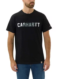 Koszulki sportowe męskie - Koszulka męska T-shirt Carhartt Force Midweight Block Logo czarny - grafika 1