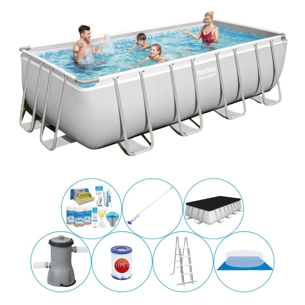 Basen Combi Deal - Bestway Power Steel 488x244x122 cm Rechteckig