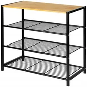 Szafki na buty - Regał Stojak Półka Szafka Na Buty Obuwie Metalowa Drewno Solidna - miniaturka - grafika 1