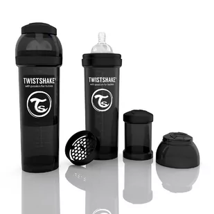Twistshake Butelka antykolkowa, czarna 330ml - Butelki dla niemowląt - miniaturka - grafika 2