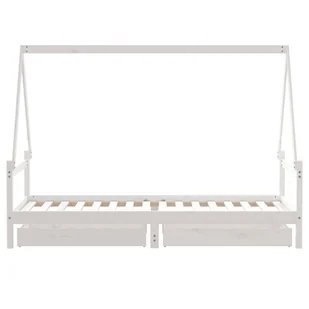 Rama łóżka dziecięcego z szufladami, biała, 90x200 cm, sosnowa Lumarko! - Łóżeczka i kojce - miniaturka - grafika 7